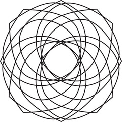 vector bagel geometric ornament grid in a circle