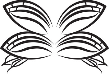 Vector graphic decorative art butterfly wings line