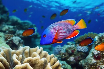 Obraz na płótnie Canvas coral reef with fish -Ai