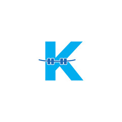 Letter K And Bracelet Teeth Logo Design 001