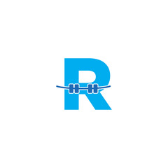 Letter R And Bracelet Teeth Logo Design 001