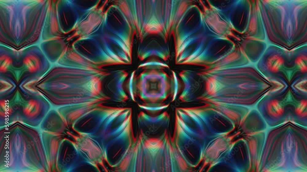 Poster seamless animation of kaleidoscope with abstract effect. - graphic, loop