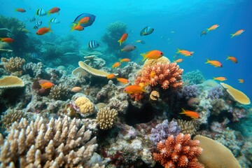 Obraz na płótnie Canvas coral reef with fish -Ai