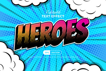 Comic Text Effect Heroes Style. Editable Text Effect.