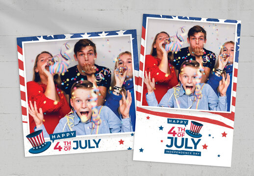 4th July Photo Card Postcard Flyer Template