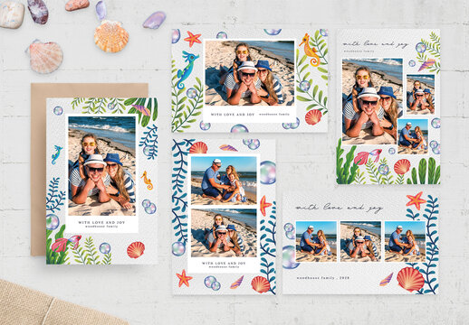 Summer Photo Card Templates Set