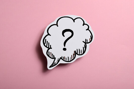Question mark speech bubble of business concept on pink background. - Powered by Adobe