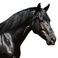 black horse isolated on white