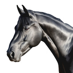 Fototapeta na wymiar dark grey horse isolated on white