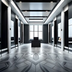 Modern architecture. office. common hall