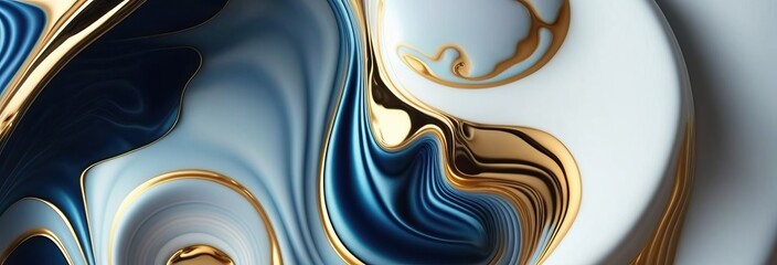 Abstract golden blue white marble texture background
