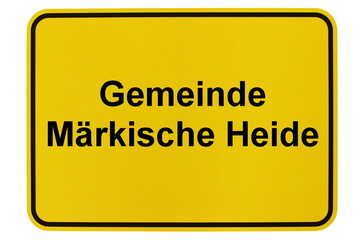 Illustration eines Ortsschildes der Gemeinde Märkische Heide in Brandenburg