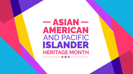 Asian American and Pacific Islander Heritage Month background or banner design template celebrate in may.