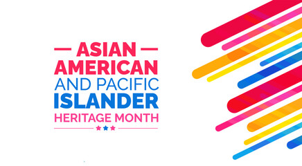 Asian American and Pacific Islander Heritage Month background or banner design template celebrate in may.