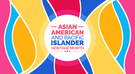Asian American and Pacific Islander Heritage Month background or banner design template celebrate in may. © Neelrong