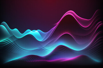abstract glowing liquid data transfer neon concept Scientific digital background Generative AI