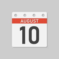 Icon page calendar day - 10 August