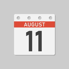 Icon page calendar day - 11 August