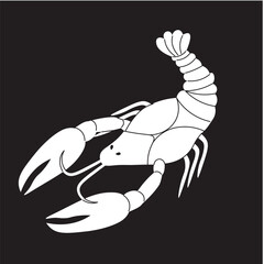 Minimal Cancer constellation white on a black background. Astrology sign Cancer. Sign of the zodiac Cancer. Vector illustration