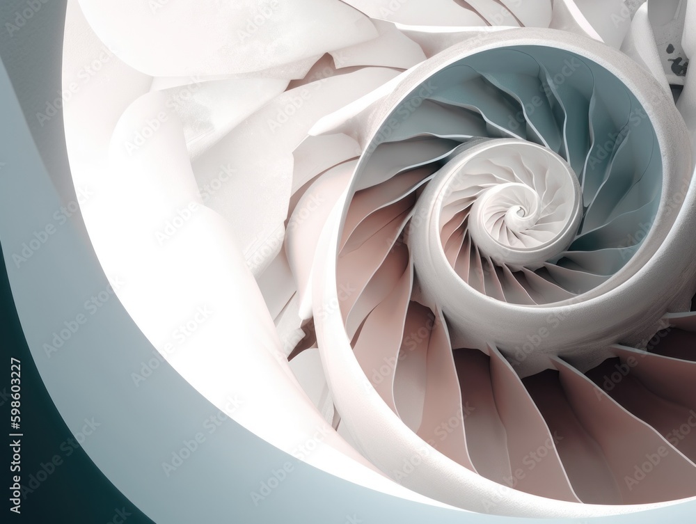 Poster a close up of a spiral shaped object. ai generative image.