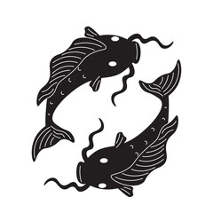 Minimal Pisces constellation white background. Astrology sign Pisces. Sign of the zodiac Pisces. Vector illustration. 