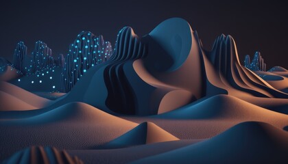 Fantasy sandy, desert landscape