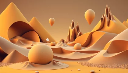 Zelfklevend Fotobehang Fantasy sandy, desert landscape © Ai Art Director