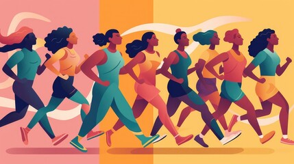 Obraz premium Group of people running