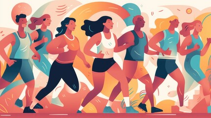 Fototapeta premium Group of people running