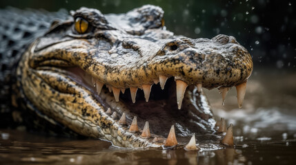 Fototapeta premium crocodile in the water