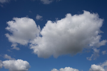 blue sky with big white clouds. Cloudscape texture