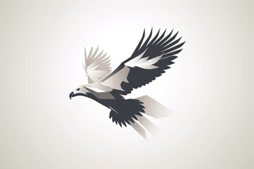 Eagle illustration, icon, logo, white background. Generative AI