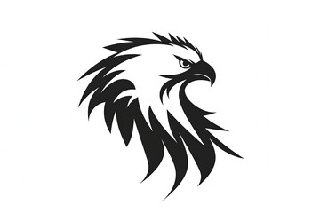 Fototapeta premium Eagle illustration, icon, logo, white background. Generative AI