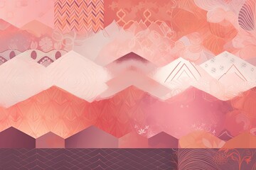 Printed background with geometric patterns, abstract. Generative AI