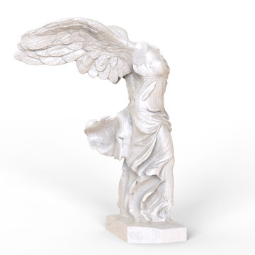 The Winged Victory of Samothrace. Greek classical statue of 'Nike' from Samothrace or 'Winged Victory'.	