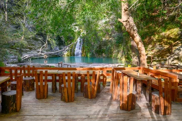 Crédence de cuisine en verre imprimé Chypre Landscape with Adonis Baths Waterfalls, Paphos, Cyprus.