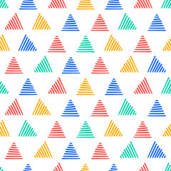 Obraz premium Seamless pattern with colorful triangles stripes
