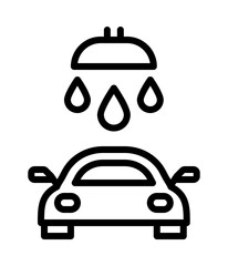 Car wash flat line icon. Outline sign for mobile concept and web design, store.