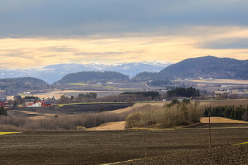 Fototapeta na wymiar Agricultural area Byneset, Norway