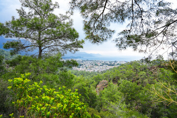 View of Kemer and the Taurus Mountains. Landscape in Turkey.
