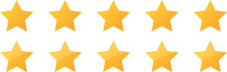 Five stars customer product rating, Review flat icon for apps and websites. Top quality concept graphic representation, eps 10