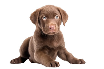 Chesapeake Bay Retriever Dog Puppy On White Background, Full Body. On An Isolated Transparent Background, Png. Generative AI