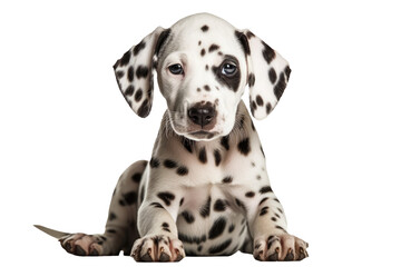Dalmatian Dog Puppy On White Background, Full Body. On An Isolated Transparent Background, Png. Generative AI