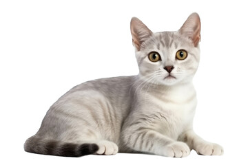 Obraz premium Burmilla Kitten On White Background, Full Body. On An Isolated Transparent Background, Png. Generative AI