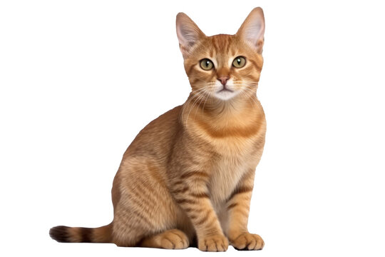 Chausie Kitten On White Background, Full Body. On An Isolated Transparent Background, Png. Generative AI