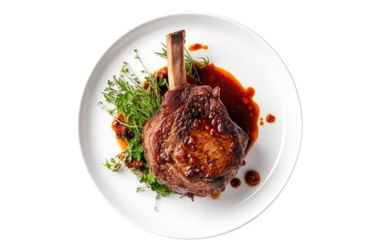 Cabrito On A White Plate. On An Isolated Transparent Background, Png. Mexican Cuisine. Generative AI