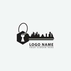 Obraz premium modern building lock logo icon.