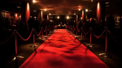 The Glitz and Glamour of the Red Carpet at an Awards Ceremony. Generative AI - obrazy, fototapety, plakaty