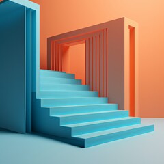 stairs 3d render Generative AI