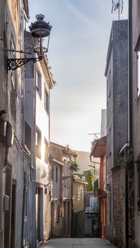 Noia, Galicia, Spain - April 4, 2023: Street in the old town